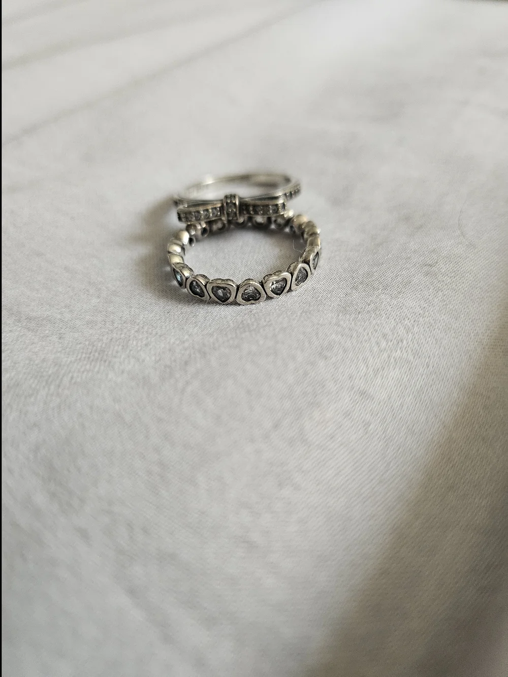 PANDORA Sparkling Bow Sterling Silver Ring - Silver